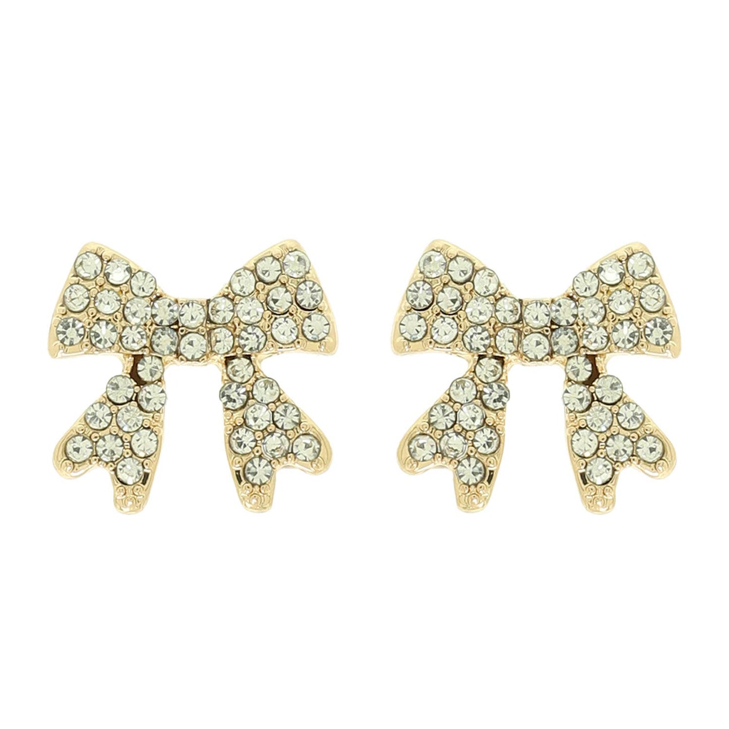 Jeweled Chevron Bow Post Earrings