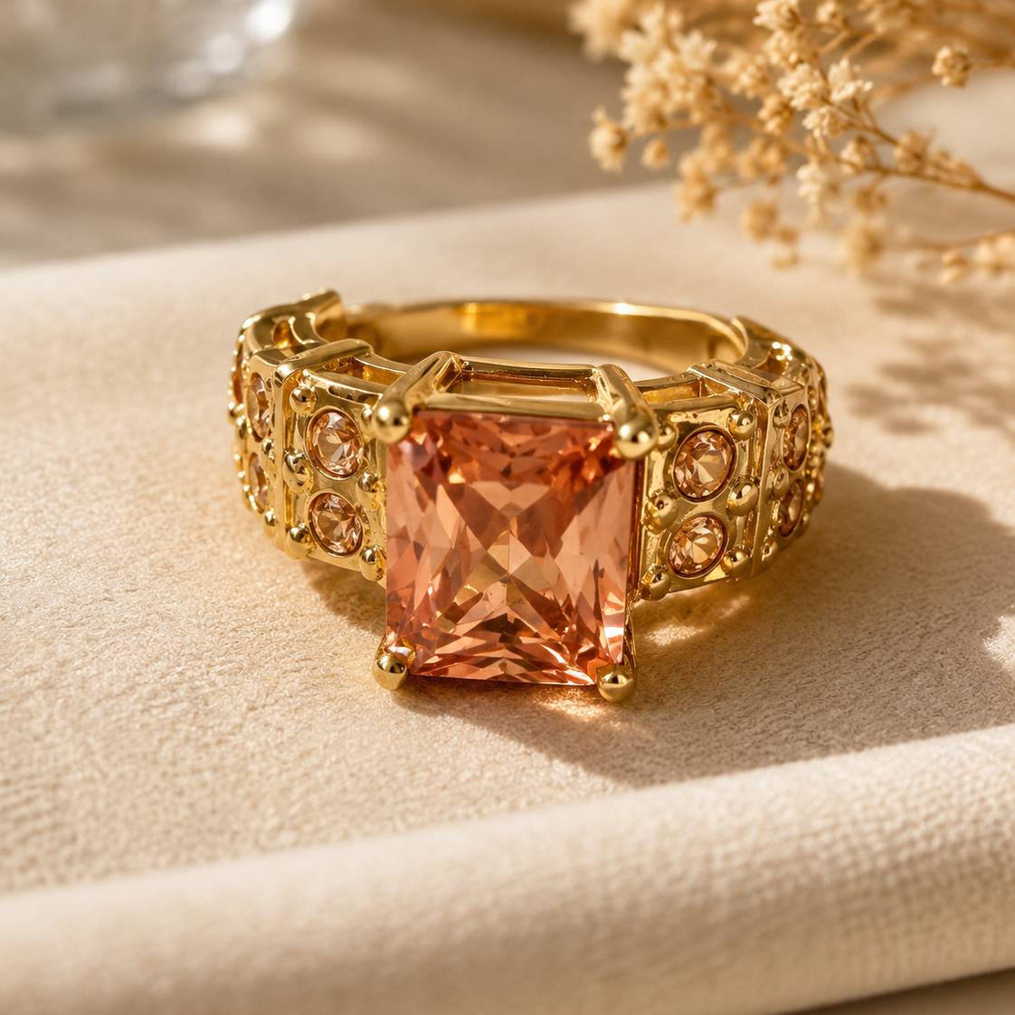 The Sienna Peach Statement Ring