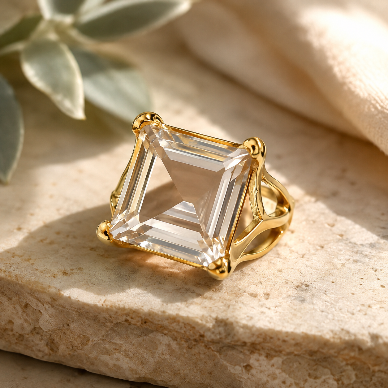 Crystal Luxe Statement Ring