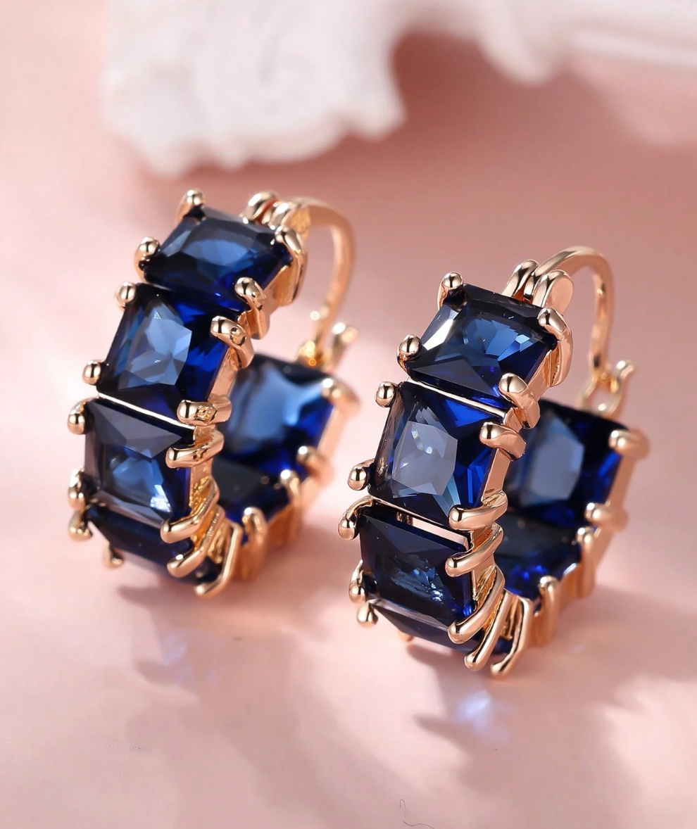 Gemstone Huggie Hoop Earrings – Multiple Colors