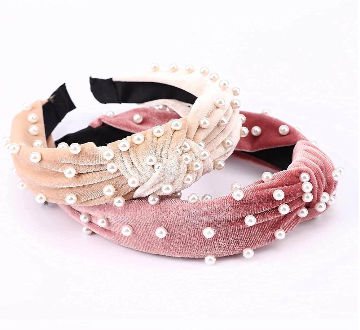 Velvet Pearl Headband Set