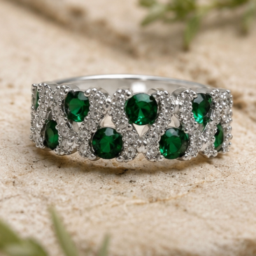 Emerald Green Crystal Statement Ring