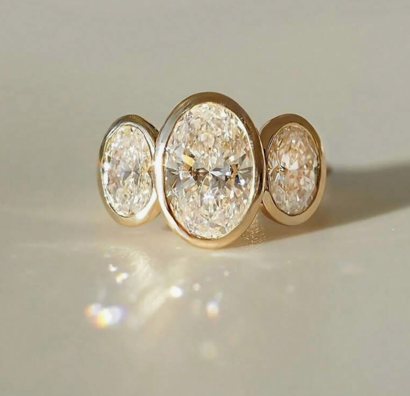 Dahlia – Triple Oval Crystal Ring