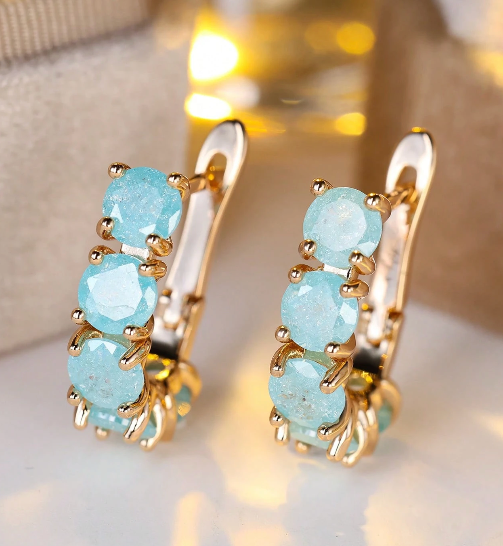 The Lila Hoops – Pastel Crystal Huggies