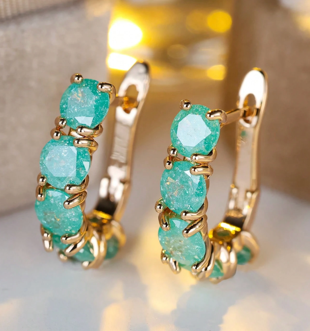 The Lila Hoops – Pastel Crystal Huggies