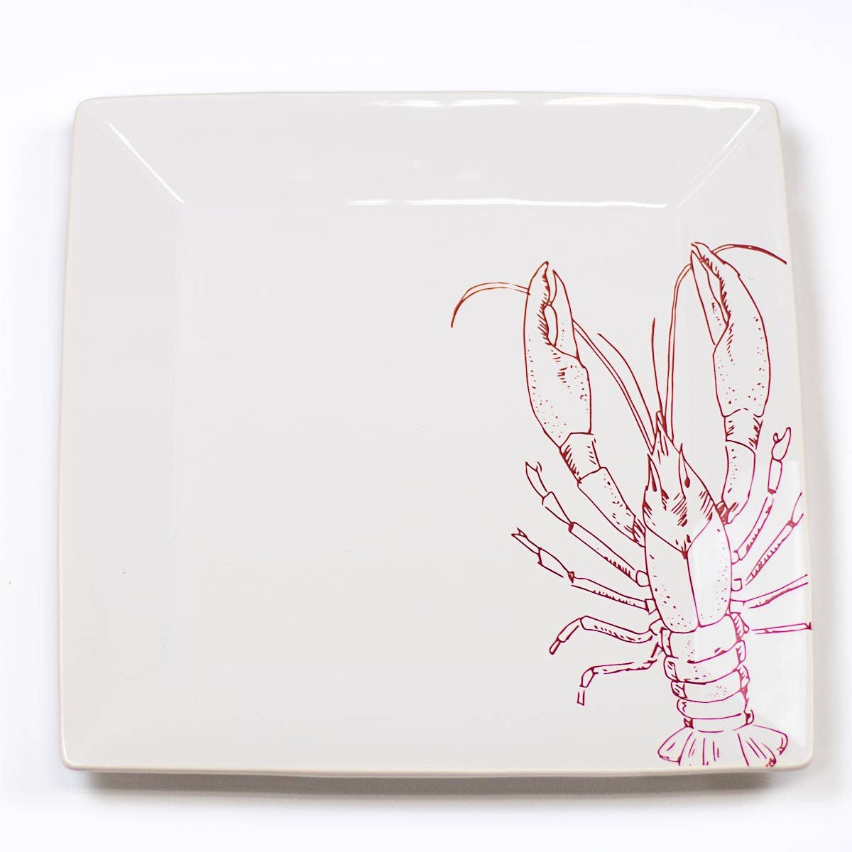 Crawfish Feast Platter White/Red 11.5x11.5
