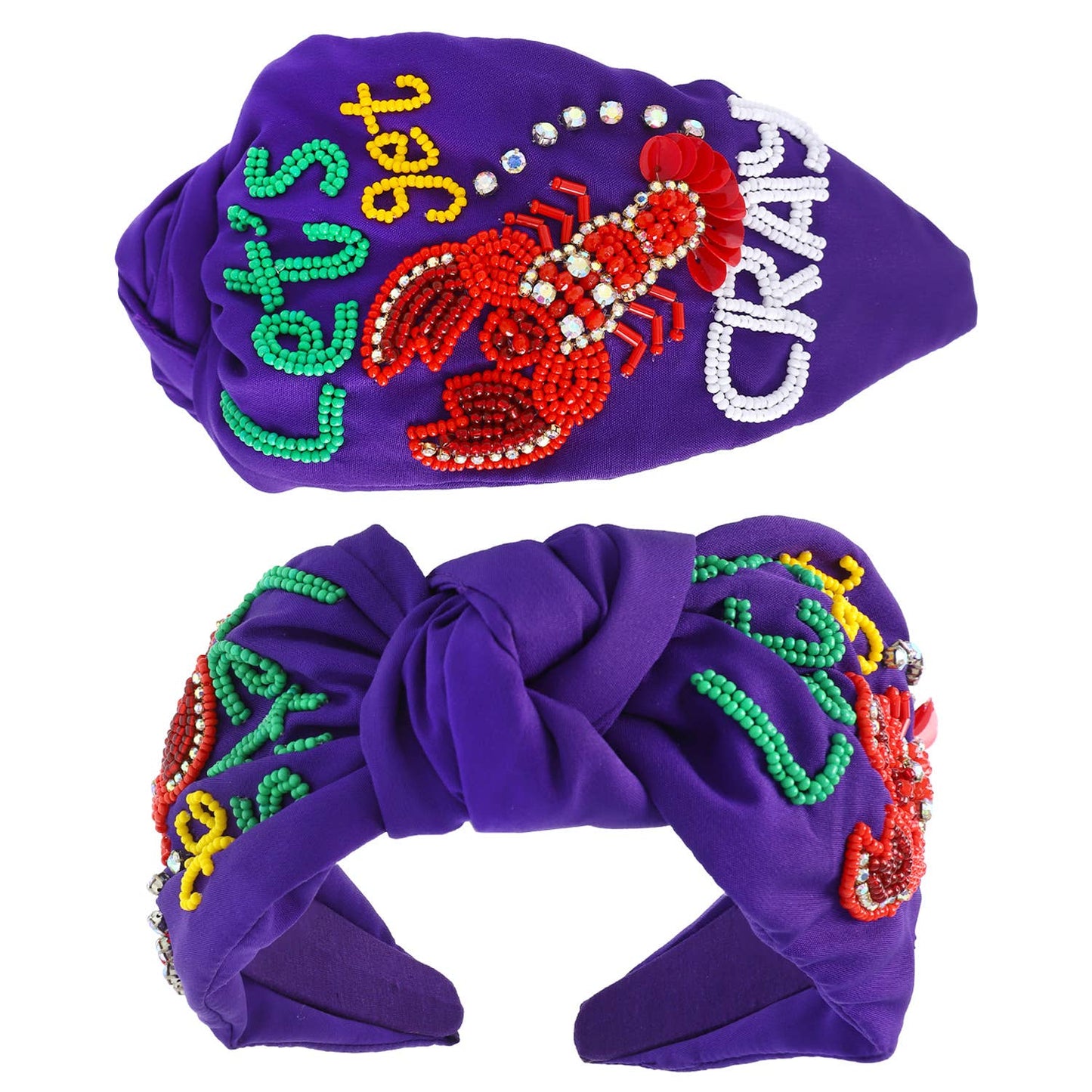 Mardi Gras Beaded Headband - Eye-catching Knots