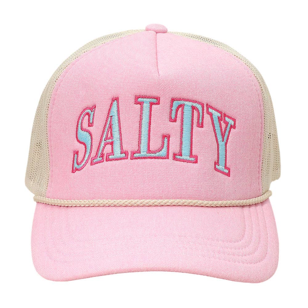 SALTY Message Embroidered Mesh Back Trucker Hat