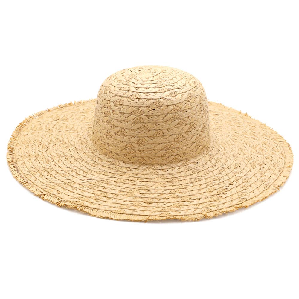 Trim Detailed Solid Straw Sun Hat