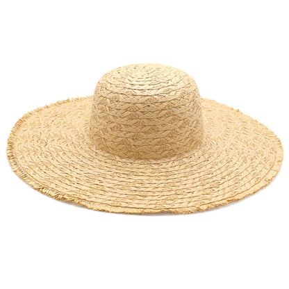Trim Detailed Solid Straw Sun Hat