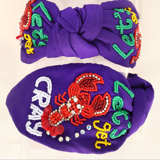 Mardi Gras Beaded Headband - Eye-catching Knots