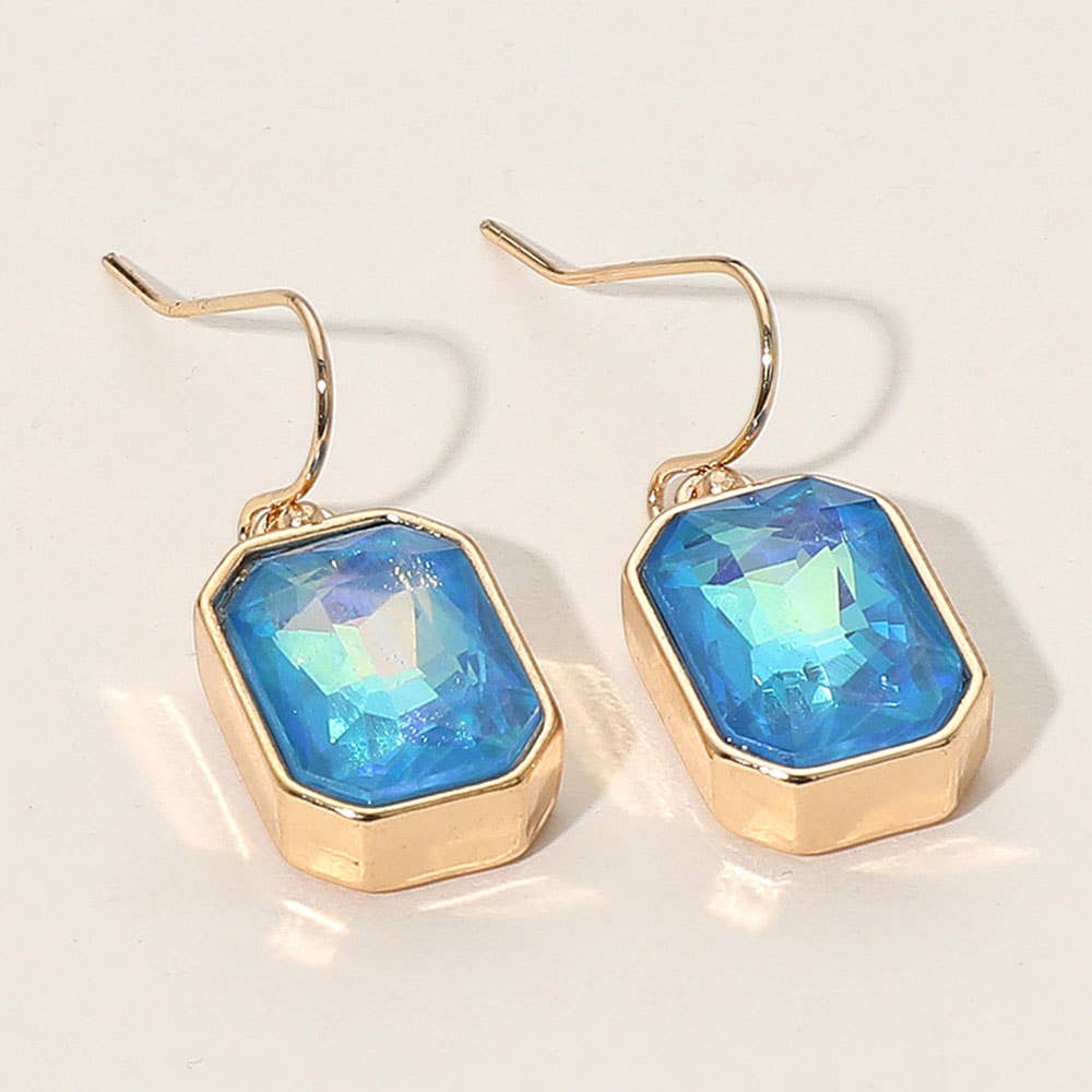 Iridescent Faceted Drop Dangle Earrings