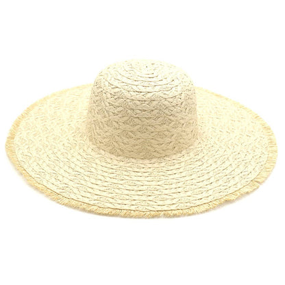 Trim Detailed Solid Straw Sun Hat