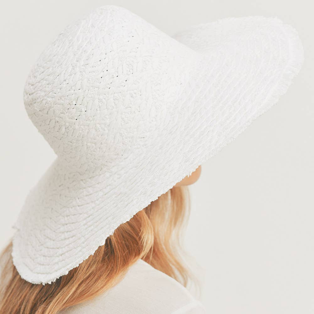 Trim Detailed Solid Straw Sun Hat