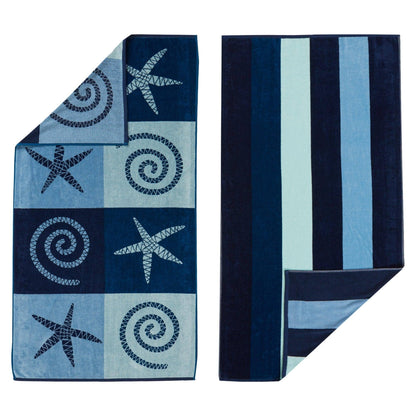 Beach Towels - 100% Cotton Jacquard, 2pk  - Playa Collection