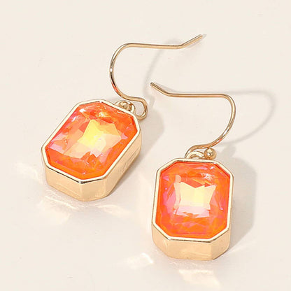 Iridescent Faceted Drop Dangle Earrings