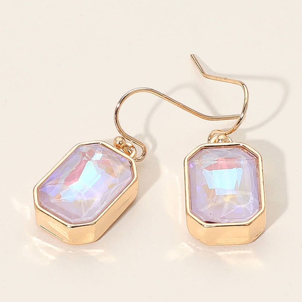 Iridescent Faceted Drop Dangle Earrings