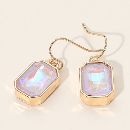 Iridescent Faceted Drop Dangle Earrings