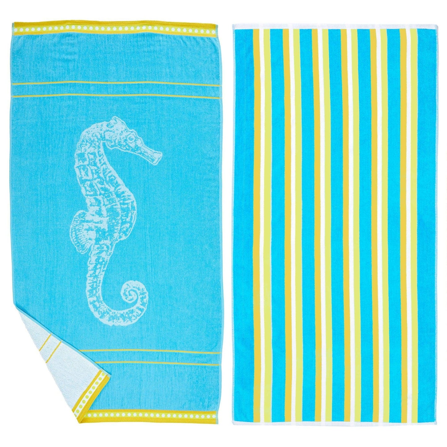 Beach Towels - 100% Cotton Jacquard, 2pk  - Playa Collection