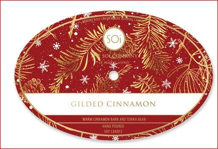 Gilded Cinnamon Gold OVAL Brass Bowl 18oz Candle