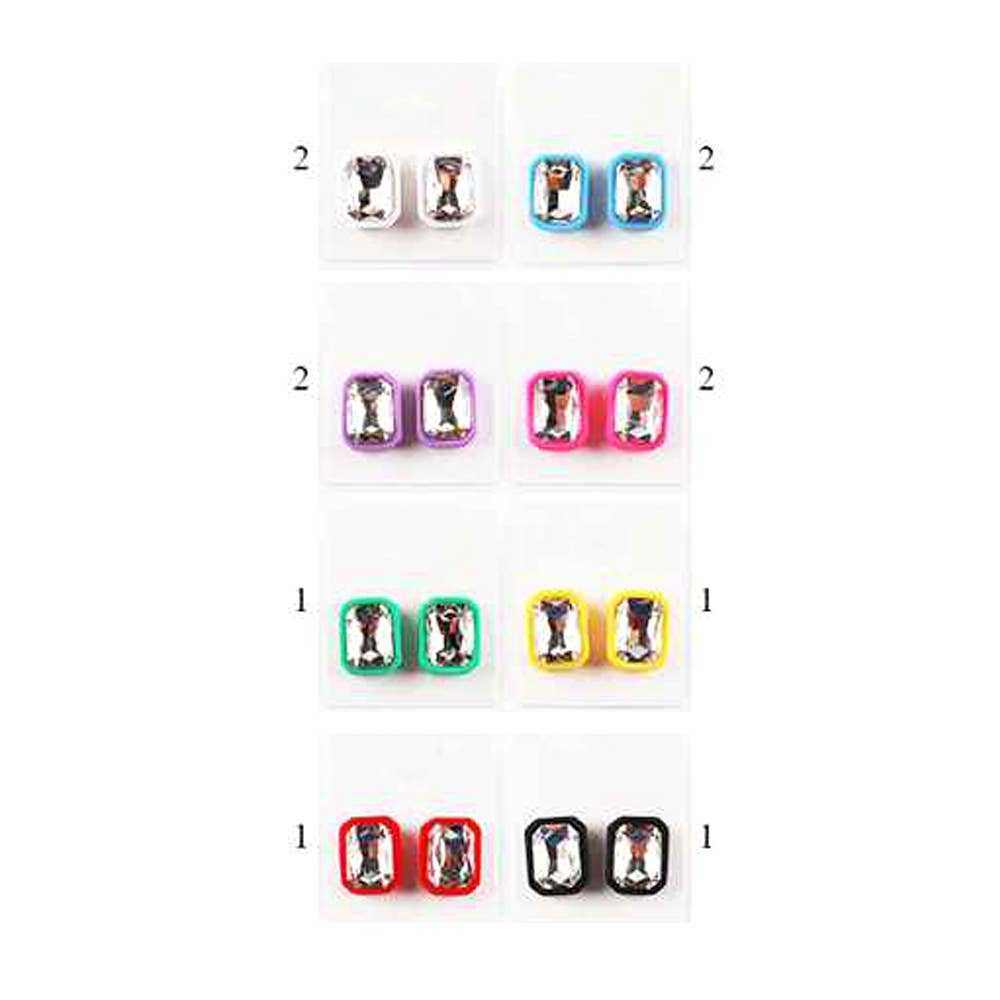 Rectangle Stone Stud Earrings