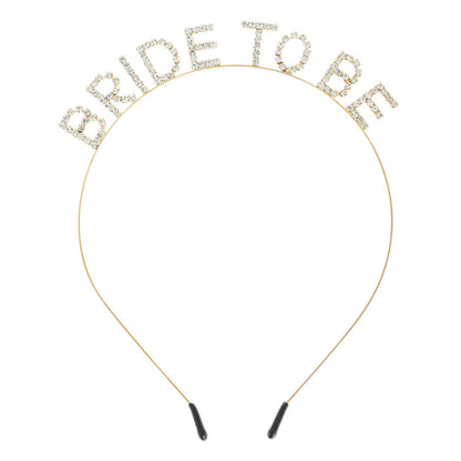 Rhinestone Bride To Be Text Headband