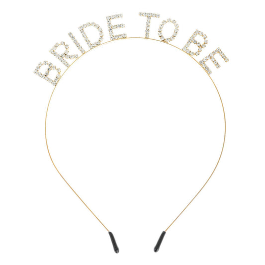 Rhinestone Bride To Be Text Headband