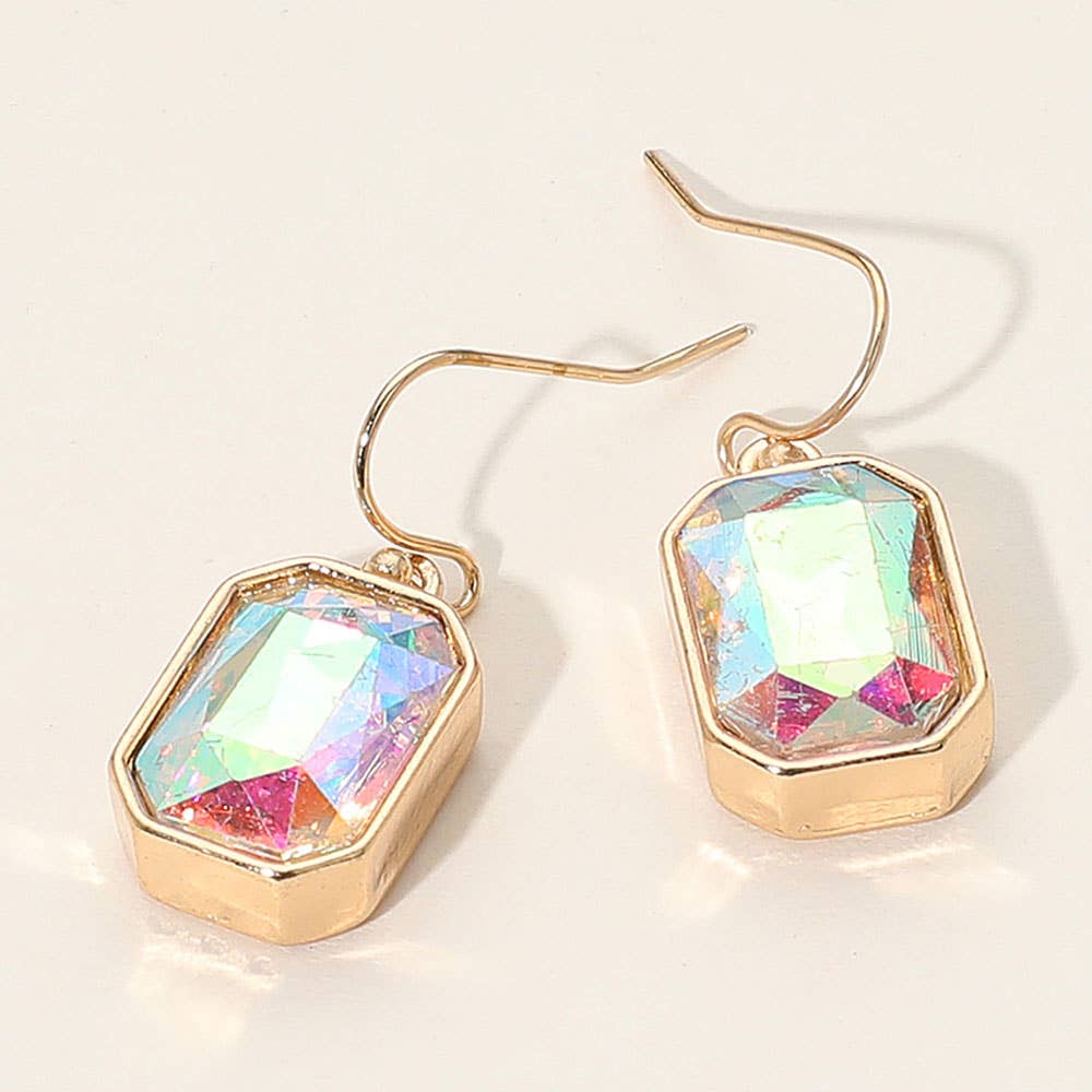 Iridescent Faceted Drop Dangle Earrings