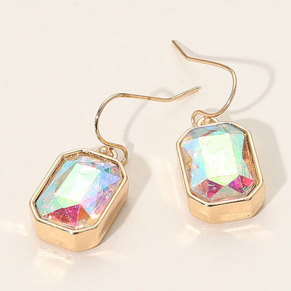 Iridescent Faceted Drop Dangle Earrings