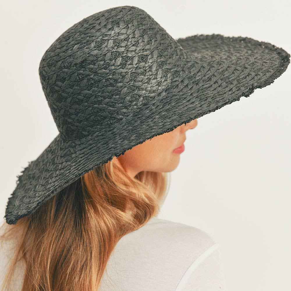 Trim Detailed Solid Straw Sun Hat