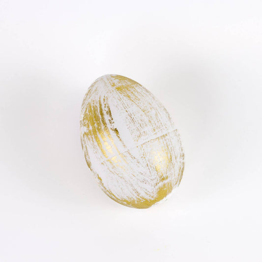 Edmonton Egg   White/Gold   4"