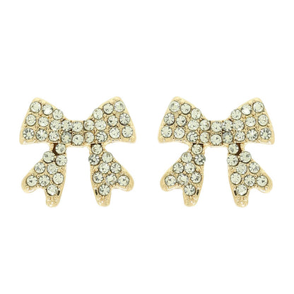 Jeweled Chevron Bow Post Earrings