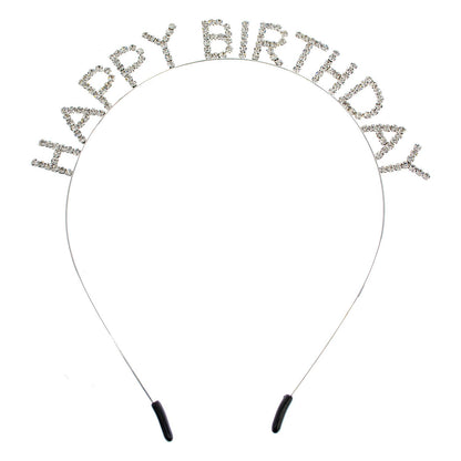 Rhinestone Happy Birthday Text Headband