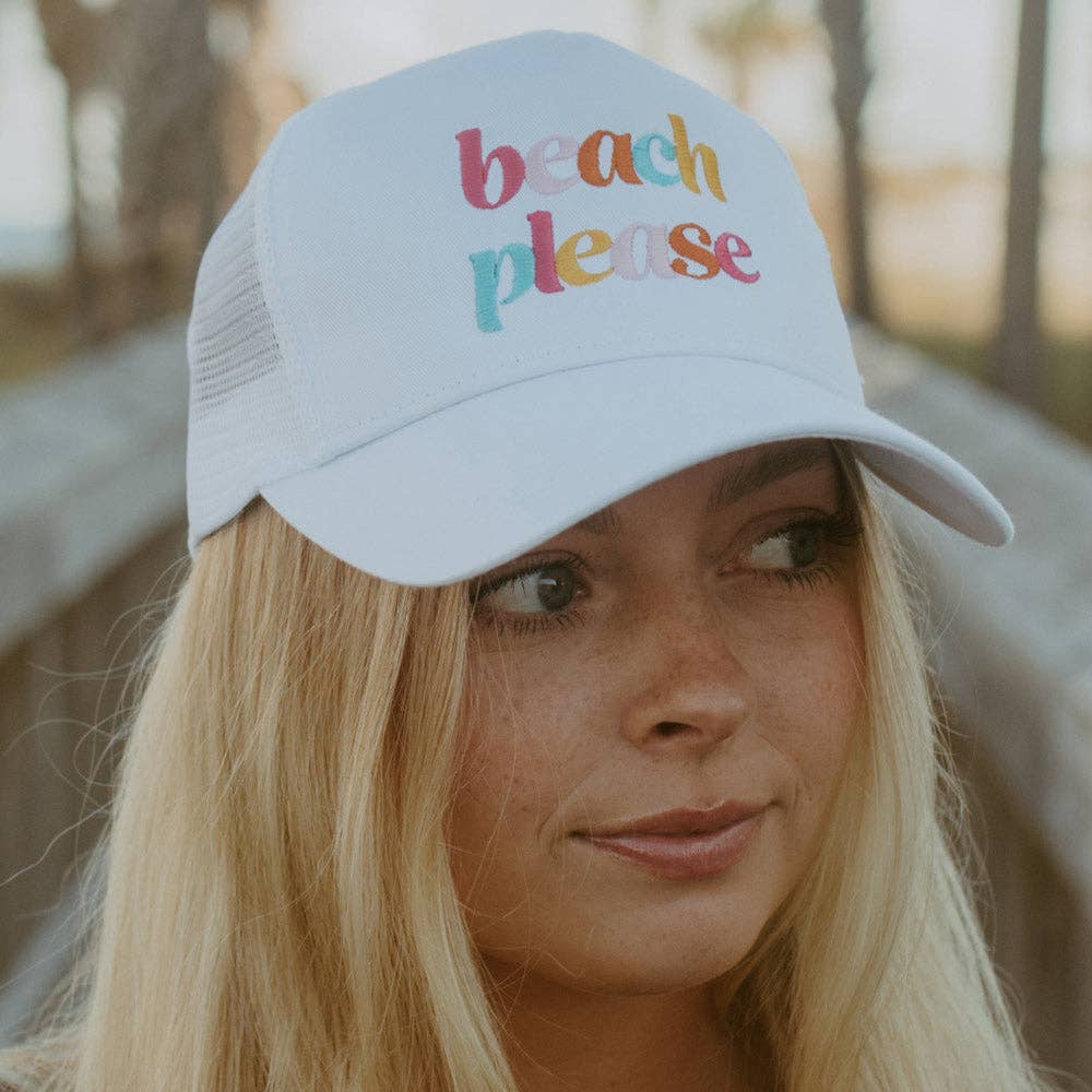 Beach Please (LOWER CASE) Foam Trucker Hat