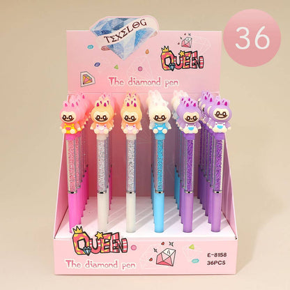 36PCS - Monster Bunny Top Queen Diamond Ball Pens