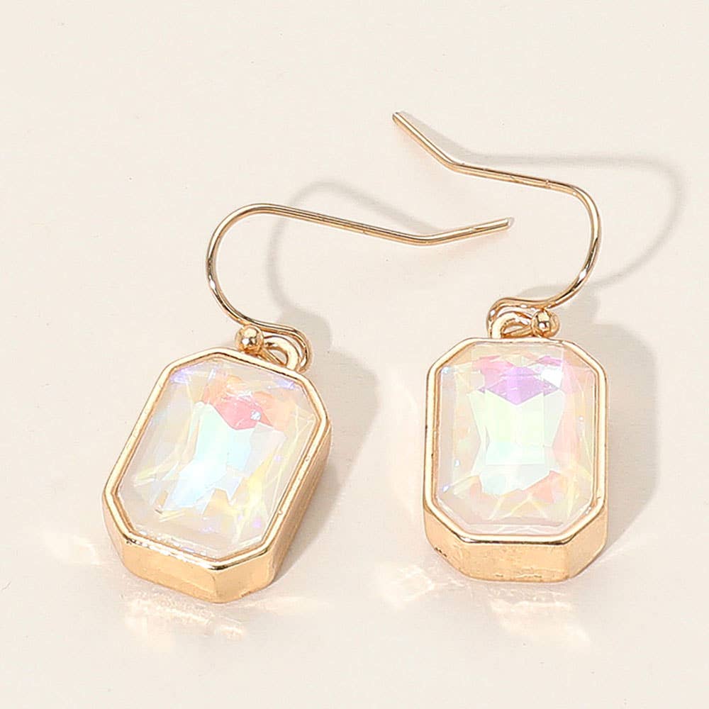 Iridescent Faceted Drop Dangle Earrings
