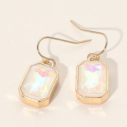 Iridescent Faceted Drop Dangle Earrings