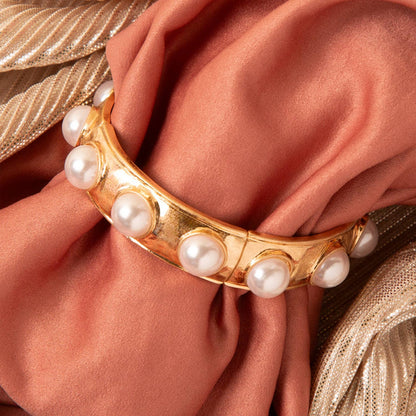 Pearl Embellished Stretch Bangle Bracelet