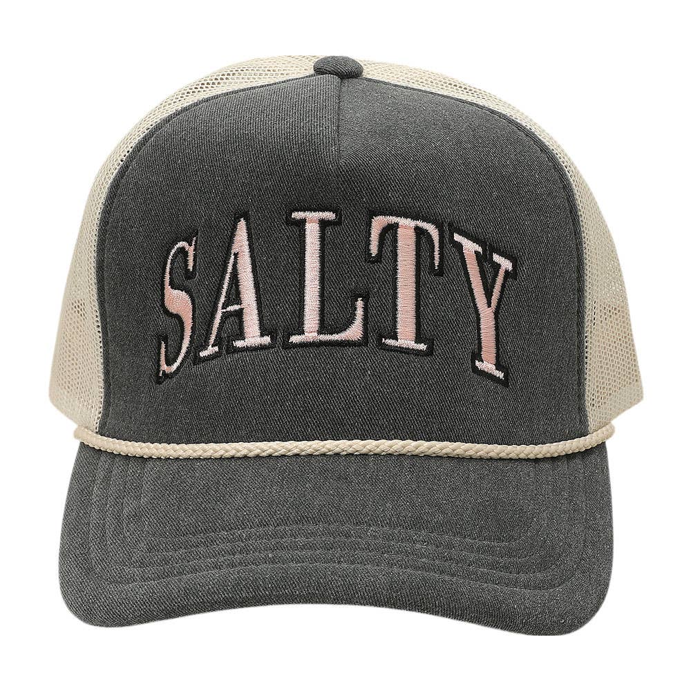 SALTY Message Embroidered Mesh Back Trucker Hat