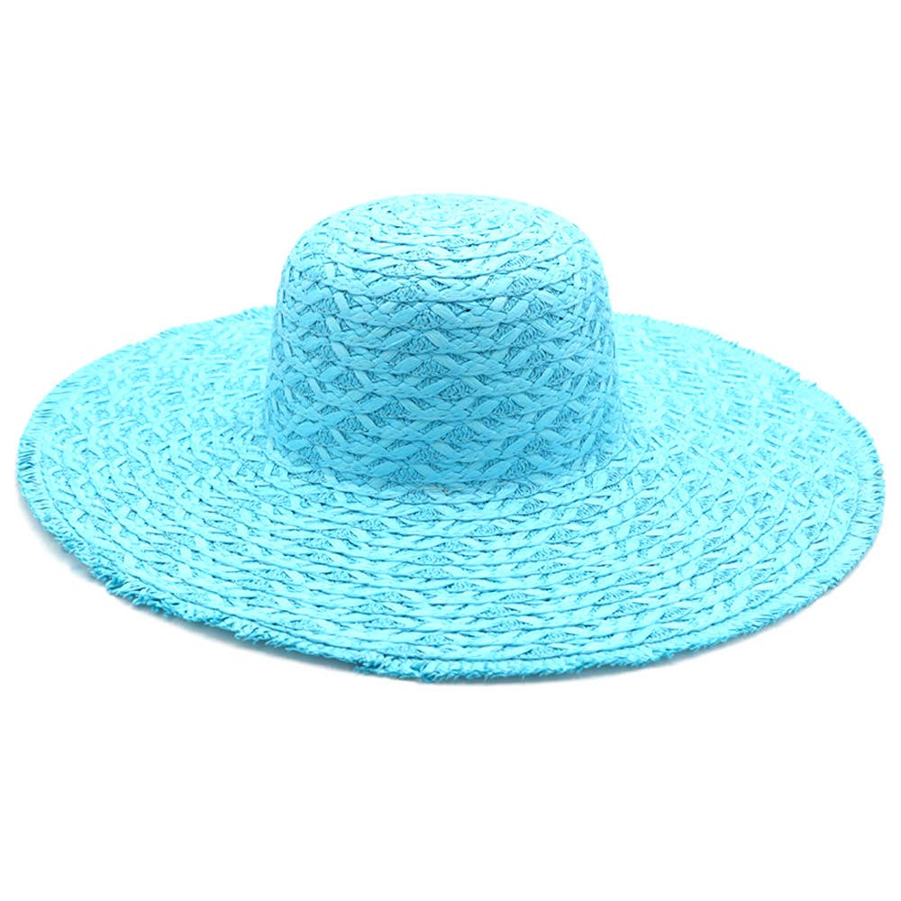 Trim Detailed Solid Straw Sun Hat