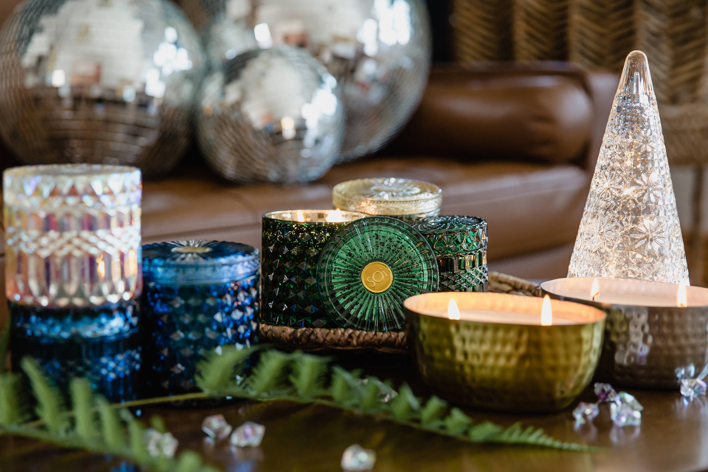 Blue Spruce 15oz Shimmer Candle 2 wick