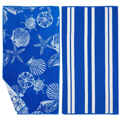 Beach Towels - 100% Cotton Jacquard, 2pk  - Playa Collection