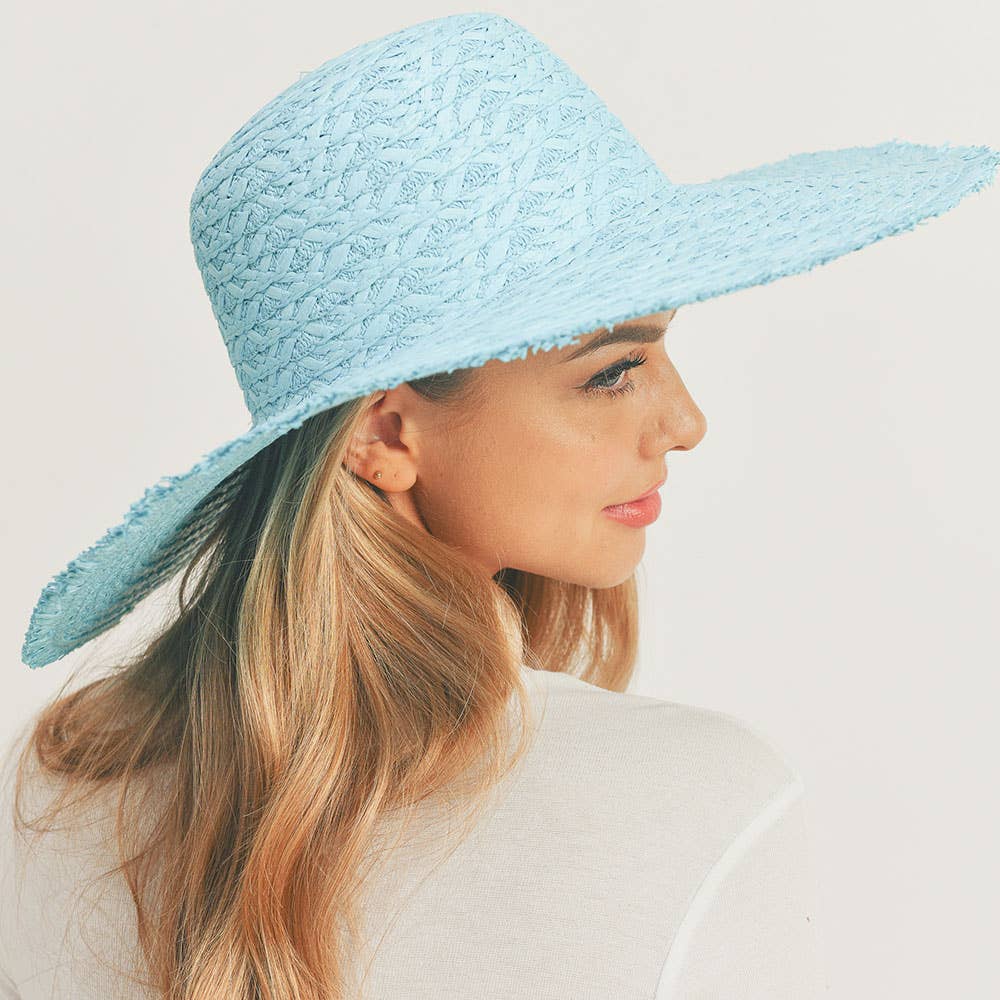 Trim Detailed Solid Straw Sun Hat