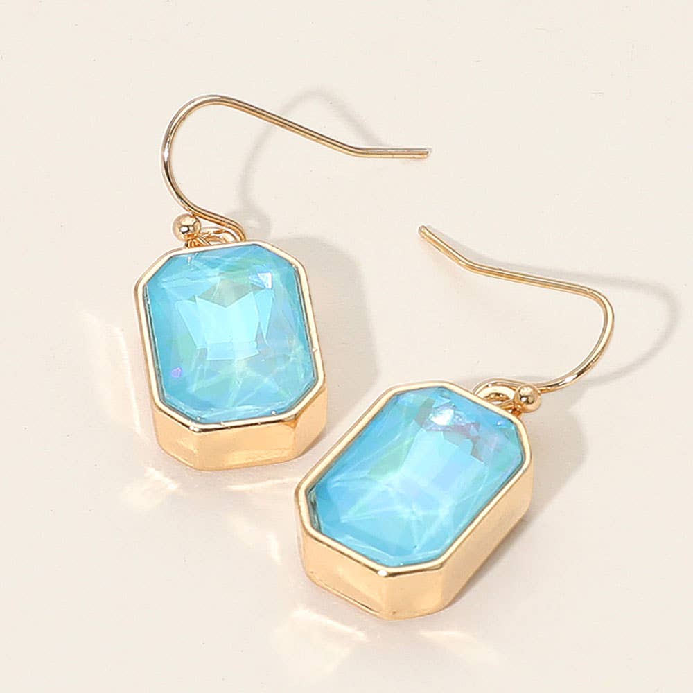Iridescent Faceted Drop Dangle Earrings