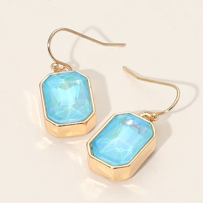 Iridescent Faceted Drop Dangle Earrings