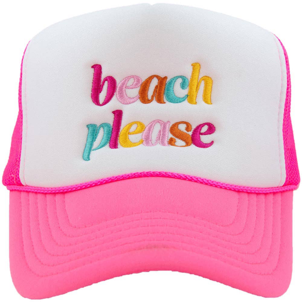 Beach Please (LOWER CASE) Foam Trucker Hat