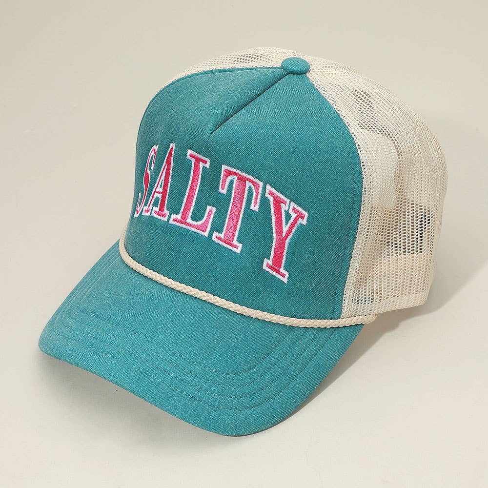 SALTY Message Embroidered Mesh Back Trucker Hat