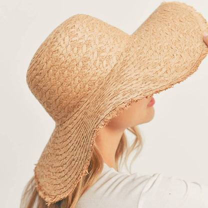 Trim Detailed Solid Straw Sun Hat