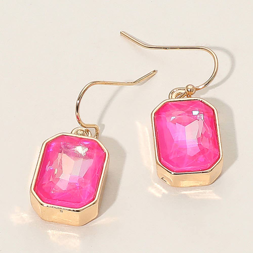 Iridescent Faceted Drop Dangle Earrings