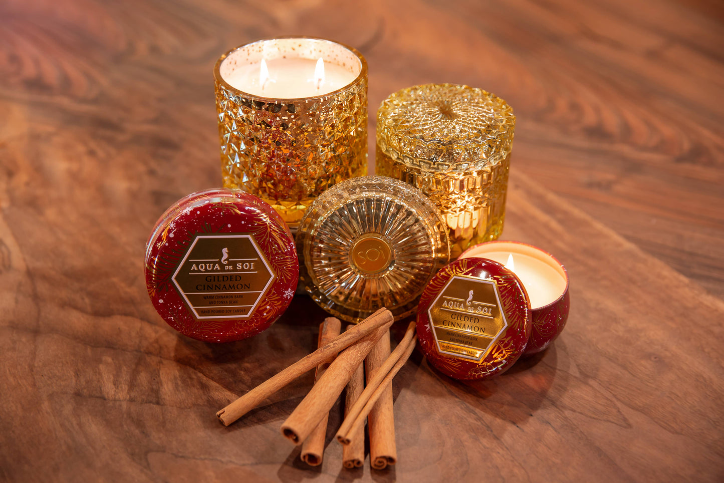 Gilded Cinnamon Gold OVAL Brass Bowl 18oz Candle